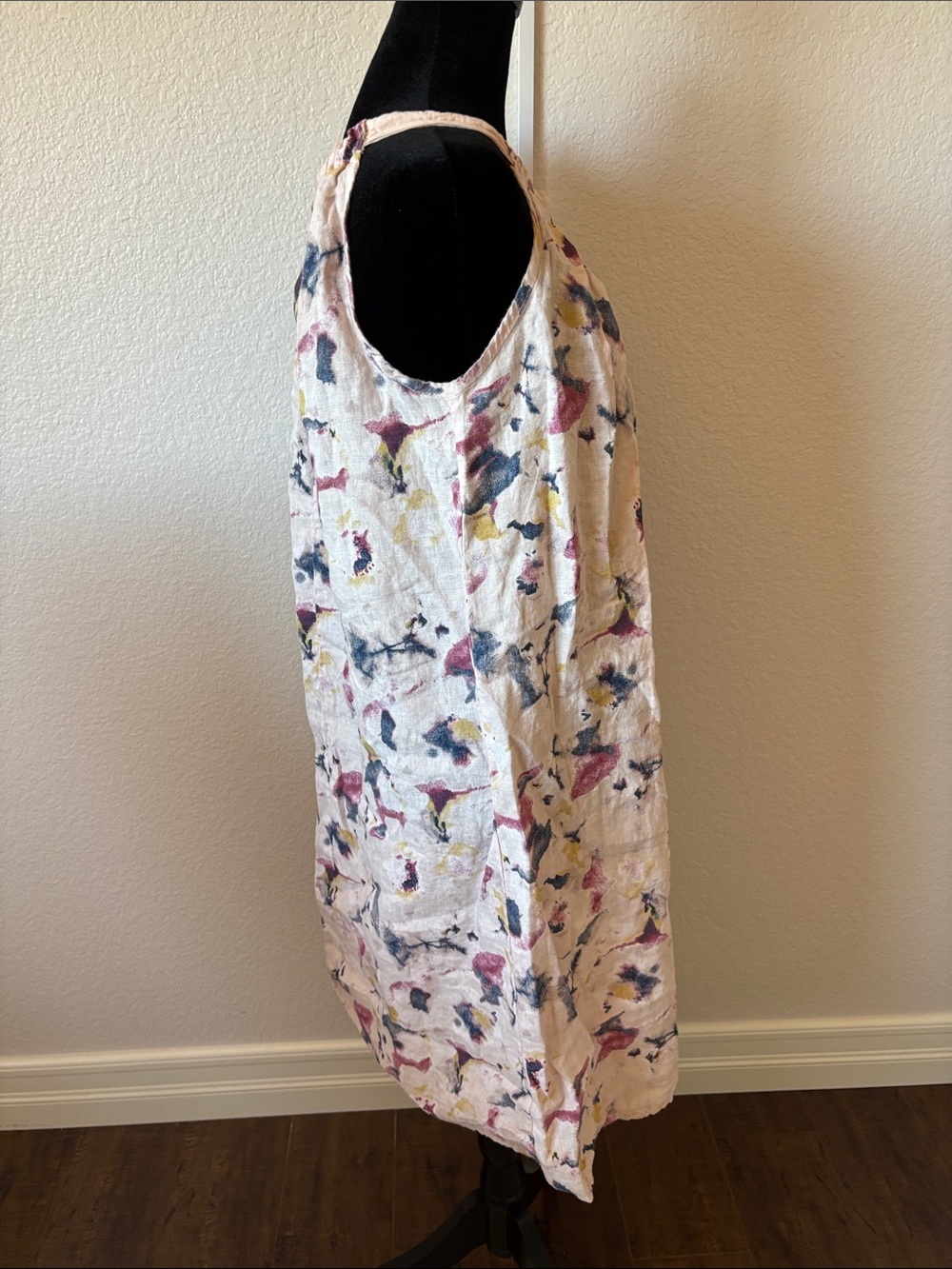 Made In Italy Bellambra 100% Linen Neck Toe Shift Floral Dress - Picture 4 of 10